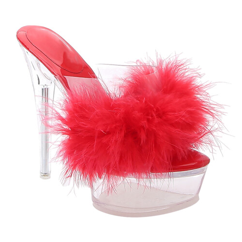 2Paires Sandales Chic À Talons PVC Plume Pour Mode
