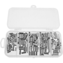 200Pcs Silver Aluminum Fishing Crimp Sleeves Double Barrel Heavy Duty