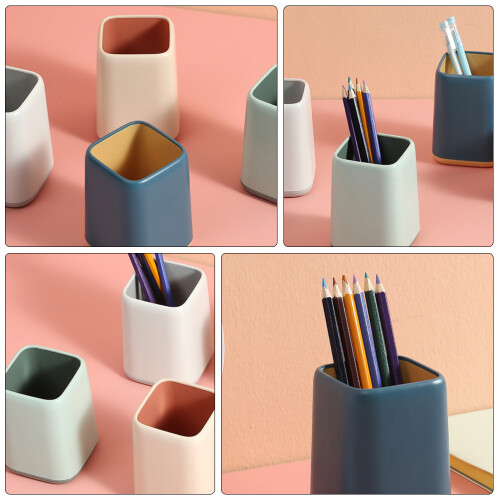 4Pcs Plastic Storage Box Multi-Function Pen Holder Assorted Color 1