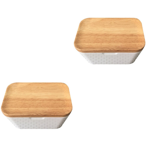 2Pcs Sealed Butter Box with Lid Multi-Color Kitchen Crisper Container 2