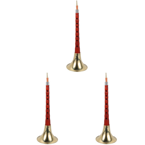 3Sets Durable Wood Suona Instruments Red for Practice and Decoration 1
