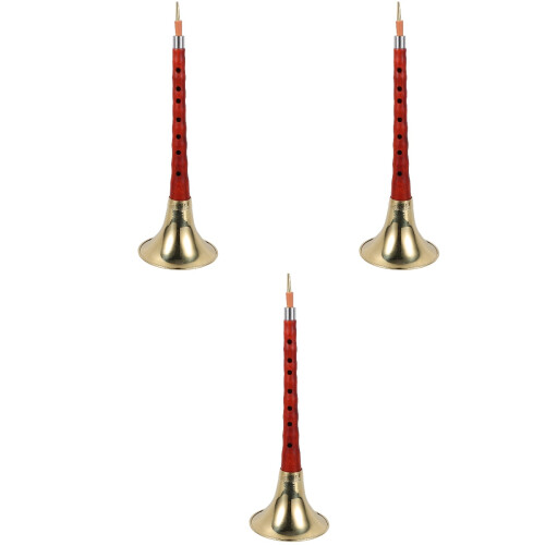 3Sets Durable Wood Suona Instruments Red for Practice and Decoration 2