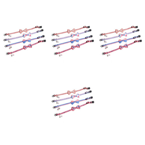16Pcs Elastic Decorative Pet Collars Colorful Adjustable Dog Neckbands 2