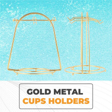 Nordic Home Kitchen Tabletop Coffee Mug Holder 6 Cups Stand Gold Metal Cups Holders Rack Drain Organizer Rack