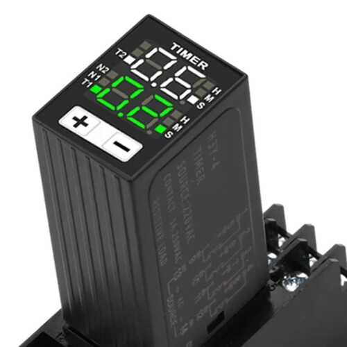 H3Y-4 AC220V Liquid Crystal  Relay Dual  with Base Small Digital Display Cycle  Control Delayer 2