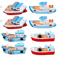 24St Resin Mini Model Decor, Vissersboot Ornament, Mix Kleur