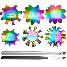 2Sets Stalen Nagel Sjablonen Nail Art Tools Voor Manicure Multi