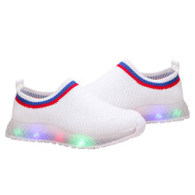 1Paar Wit Ademend Kinderschoenen Met Licht Unisex Creatief En Comfort