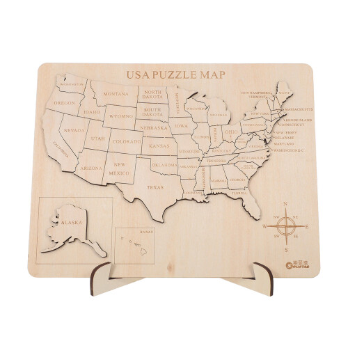 Verenigde Staten Puzzelmap Lichtgeel Leer- En Speelgoed