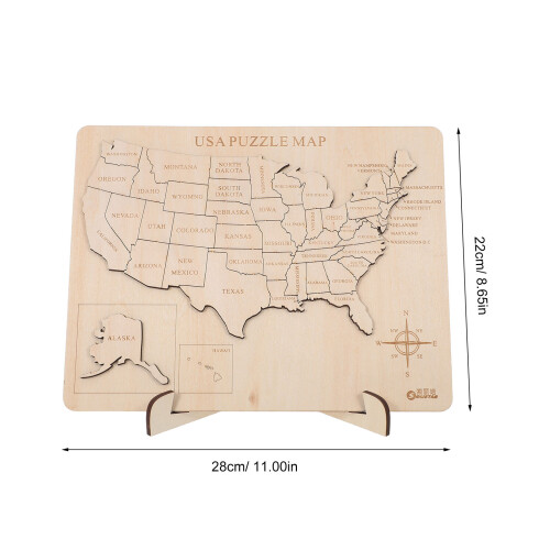 Verenigde Staten Puzzelmap Lichtgeel Leer- En Speelgoed 1