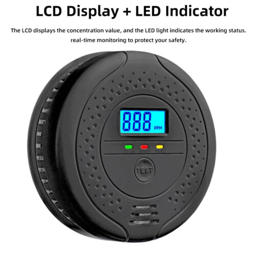 Carbon Monoxide Detector CO Sensor Warning for Home Kitchen High Sensitive Warning LCD Display CO Alarm 2