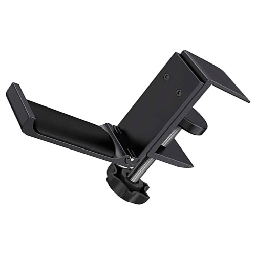3Pièces Support Casque Réglable Pliable Aluminium Noir Bureau 1