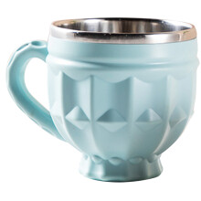 4Pièces Tasses En Acier Inoxydable Bleu Ciel Réutilisables Multiusage