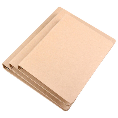 6Pièces Protège- -Notes En Kraft Khaki Avec Anneaux En Fer