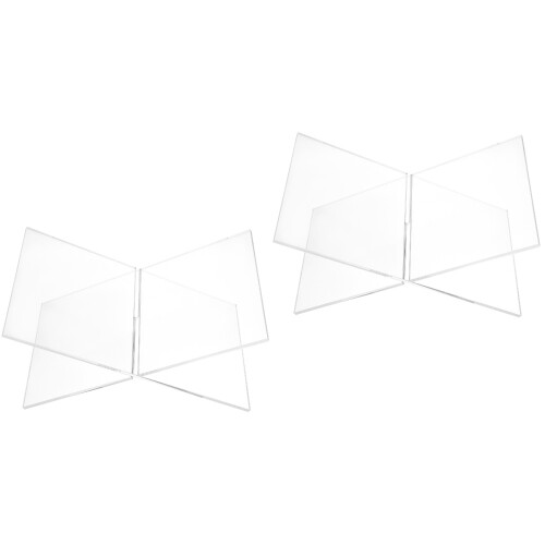 2Pièces Support Livres Transparent X Forme Polyvalent Pour 2