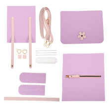 3Ensembles Fournitures DIY Pour Sac Violet En Cuir PU À Usage