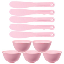 10Ensembles Bols De Mélange Silicone Rose Pour DIY