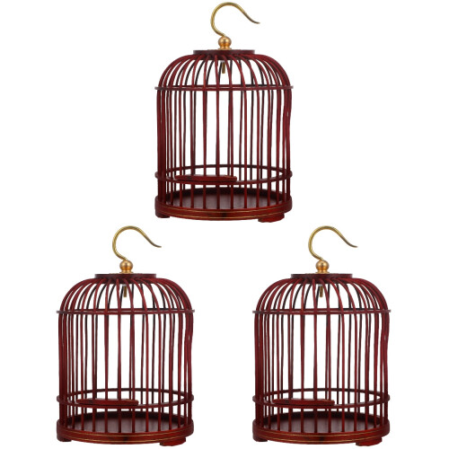 3Pièces Cage Oiseaux Suspendue Bois Métal Sécurisée 1