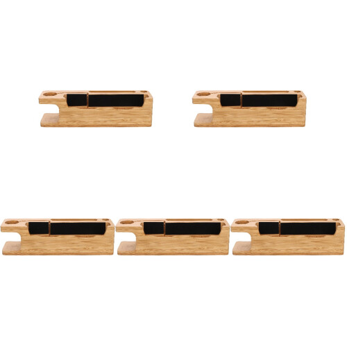 5Pièces Support Bois Kaki Multifonction Téléphone Montre Bureau 1