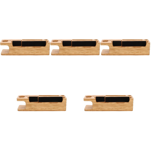 5Pièces Support Bois Kaki Multifonction Téléphone Montre Bureau 2
