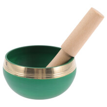 1Ensemble Bol Tibétain Méditation En Cuivre Vert Avec Baguette Bois