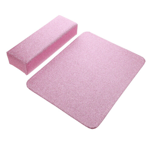 2Ensembles Coussinet Mains Rose PU Pour Ongles Et Salons 1