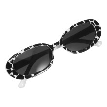 3Pcs Black Cow Color Oval Sunglasses Small Frame Kids Outdoor Use