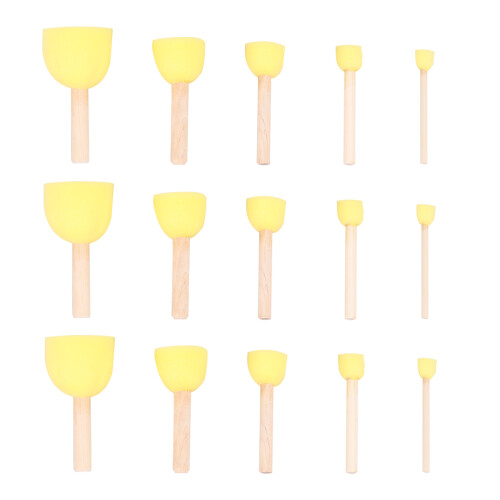45Pcs Yellow Sponge Painting Brushes Kids Graffiti Drawing Tools Set