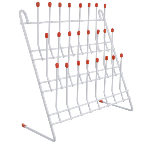 2Pcs White Metal Test Tube Draining Rack Durable Lab Drying Stand