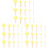 45Pcs Yellow Sponge Painting Brushes Kids Graffiti Drawing Tools Set 2