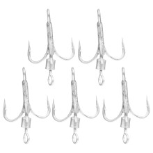 25Pcs Silver Treble Fishing Hooks Steel Fishhooks Durable Gear