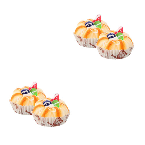 4Pcs Lifelike Fake Cake Model PU Material Decorative Props 2