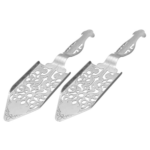 8Pcs Silver Metal Wormwood Spoon Absinthe Dripper Decorative Bar Tool 1
