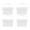 4Pcs White PP Paint Buckets with Lid Durable Home Storage Containers 4