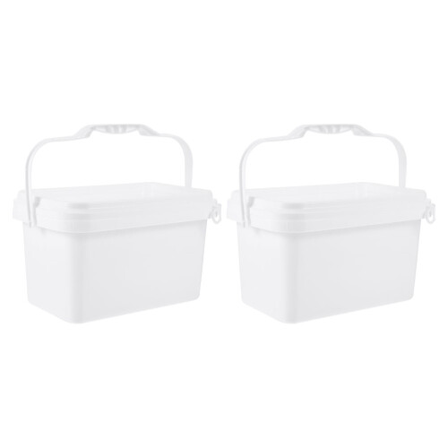 4Pcs White PP Paint Buckets with Lid Durable Home Storage Containers