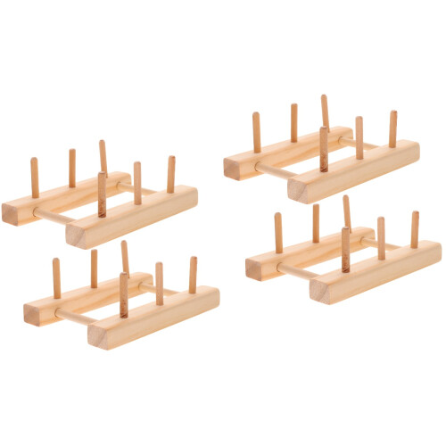 4Pcs Solid Wood Thread Holder Compact Sewing Spool Organizer 2