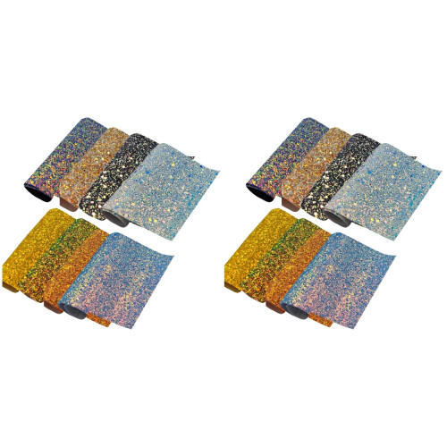 16Pcs Glitter Faux Sheets Shiny Material for Creative DIY Use 2