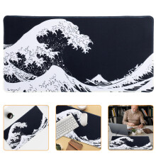 3Pcs Computer Mouse Pads with Rubber Base Black Soft Surface
