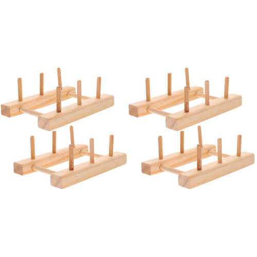 4Pcs Solid Wood Thread Holder Compact Sewing Spool Organizer 1