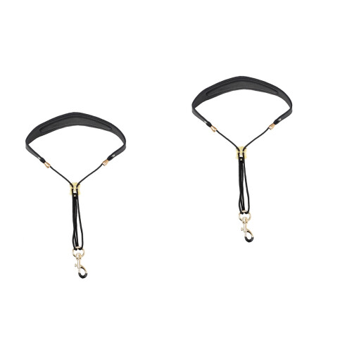 2Pcs Professional Saxophone Neck Strap Black Strong Metal Hook 2
