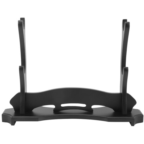 2Pcs Stable Wooden Sword Display Stand Black Tabletop Organizer