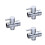 3Pcs Silver Bathroom Angle Valve Brass Stop Shut Off Valve Durable 6