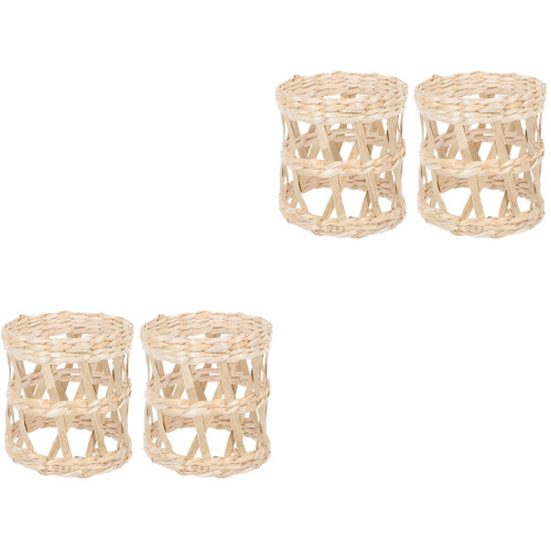 4Pcs Lightweight Khaki Glass Cup Sleeves Cup Protective Covers 2