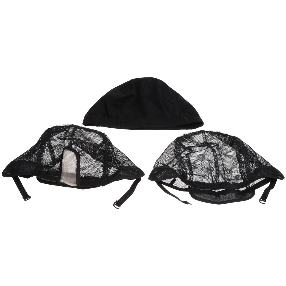 Vaguelly Unisex Black 6Pcs Practical Wig Cap Elastic Net For Stylish Hair Care