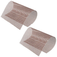 (2pc Beige)Tapete para churrasco malha 2 peças antiaderente teflon cozinhar grelhar folha forro peixe novo