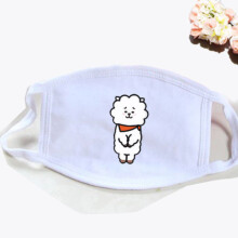 (RJ White)Mignon Kpop Bts Bouche Visage Masque Respirateur Cyclisme Anti Fans Poussiere