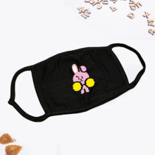 (COOKY Black)Mignon Kpop Bts Bouche Visage Masque Respirateur Cyclisme Anti Fans Poussiere