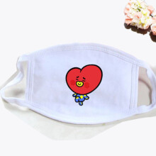 (TATA White)Mignon Kpop Bts Bouche Visage Masque Respirateur Cyclisme Anti Fans Poussiere