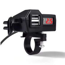 5V2A Motorcycle Dual USB Charger Waterproof Motorcycle Mobile Phone Charger Charging Socket for E-Bike Scooter ATV Moped