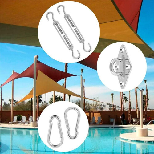 Kit de Fixação de Vela de Sombra com 200 Peças, Kit de Ferragens para Vela de Sombra de 6 Polegadas para Instalação de Vela de Sombra Retangular 2